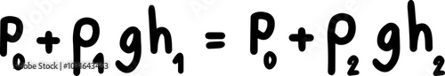 Pressure Pascals physic law Illustration in Black and White