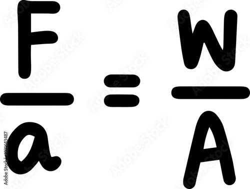 Pressure Pascals physic law Illustration in Black and White