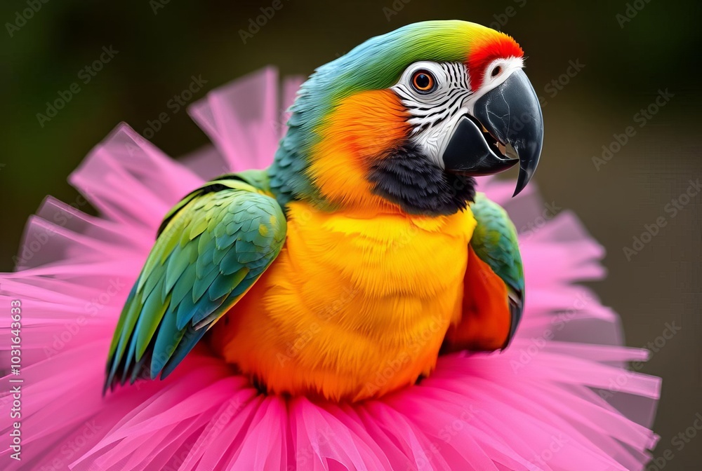 Obraz premium _. A parrot wearing a tutu
