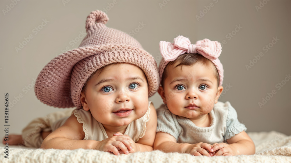 Adorable Babies in Cute Outfits with Bright Smiles Adorable Babies in Cute Outfits with Bright Smiles
