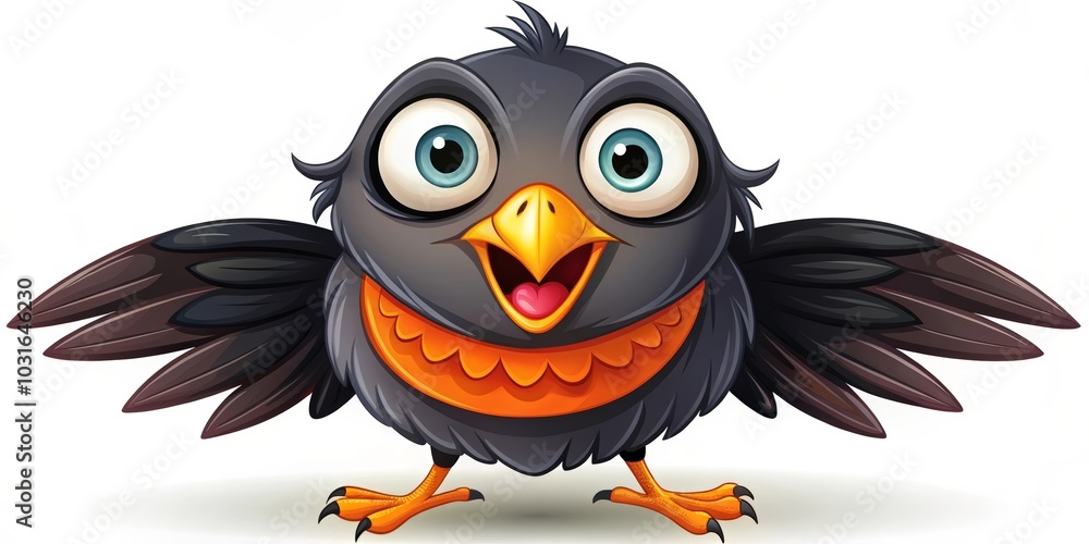 crow cartoon isolated on white crow cartoon isolated on white