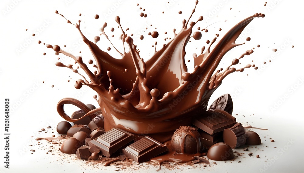Fototapeta premium chocolate splash isolated on white