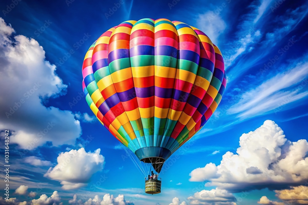 Naklejka premium Stunning Hot Air Balloon Isolated on White Background Perfect for Travel, Adventure, and Outdoor Lifestyle Themes in