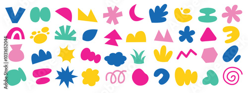 Hand drawn flat abstract shapes collection vector