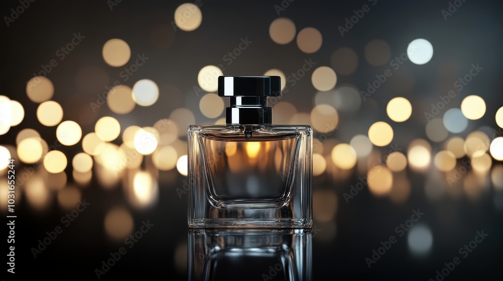 Elegant Perfume Bottle on Blurred Background Elegant Perfume Bottle on Blurred Background