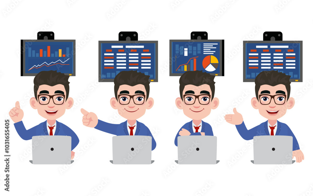 Stock market concept with people Stock market concept with people