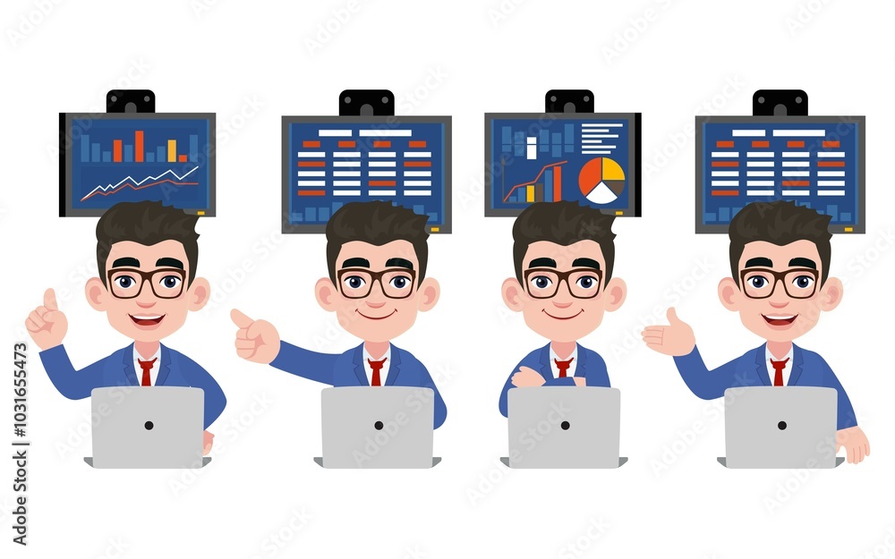 Stock market concept with people Stock market concept with people