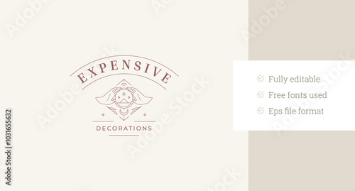 Lunar esoteric sacred botanical hands line art logo design template vector illustration. Magic mythology occult minimalist linear logotype for spa relax meditation yoga studio beauty wellness salon