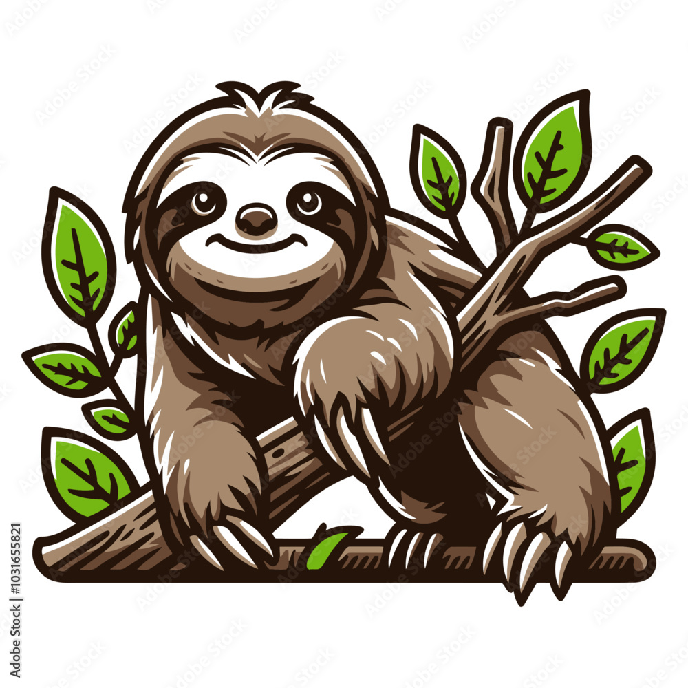 Obraz premium Sloth vector illustration.
