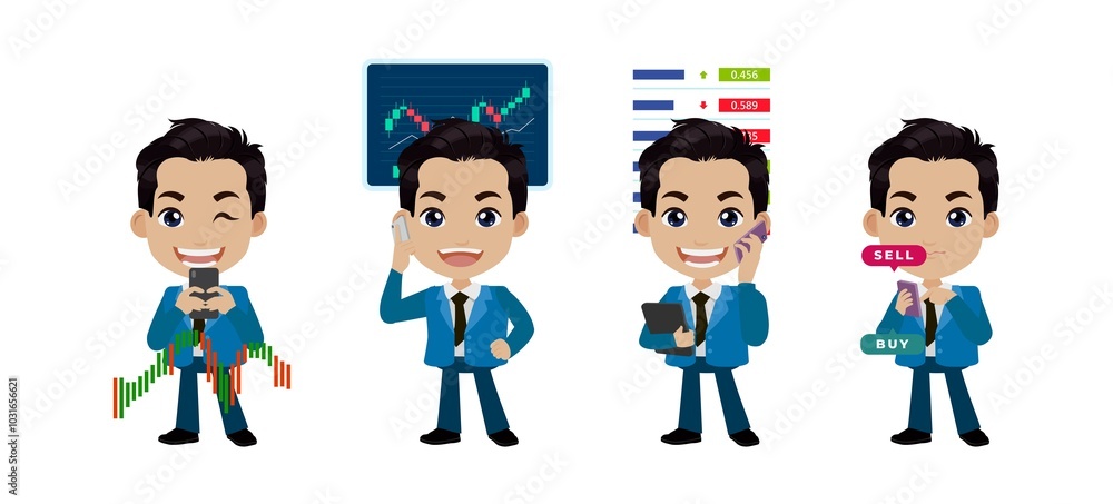 Stock market concept with people Stock market concept with people