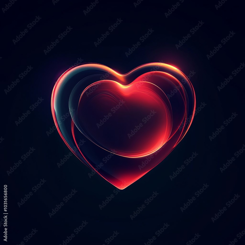 A sleek and minimalistic heart-shaped logo A sleek and minimalistic heart-shaped logo
