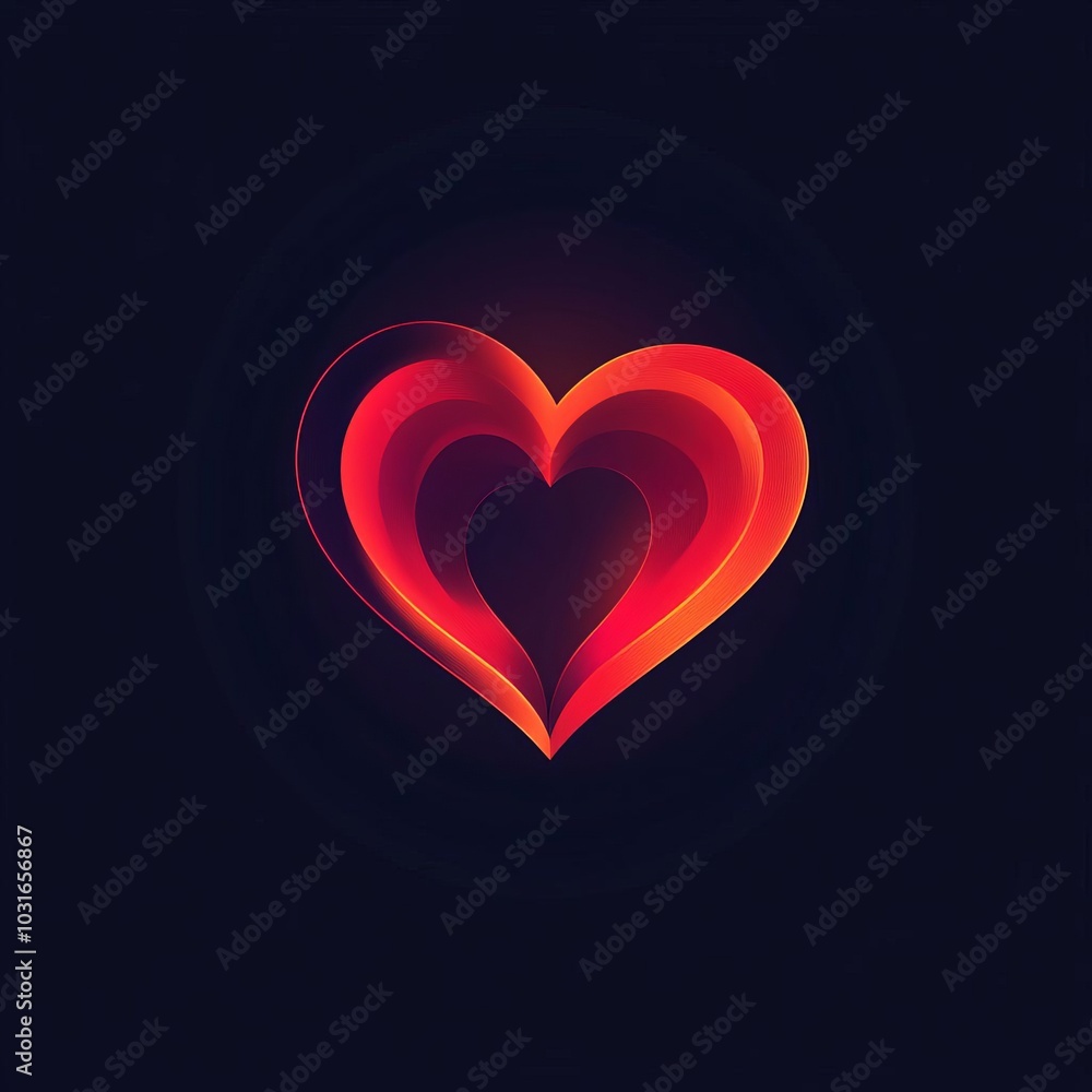 A sleek and minimalistic heart-shaped logo A sleek and minimalistic heart-shaped logo