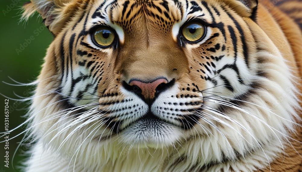 Fototapeta premium fluffy tiger portrait, illustration