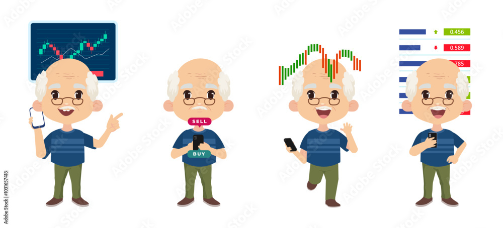 Stock market concept with people Stock market concept with people