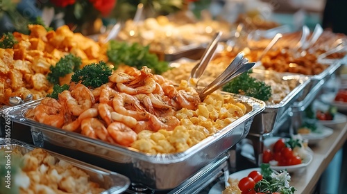 Exquisitely Presented Luxury Catering Buffet for Upscale Wedding or Event