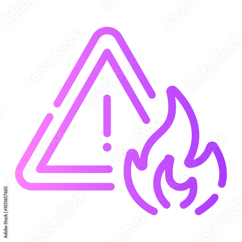 flammable Line Gradient Icon