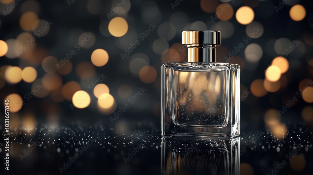 Elegant Perfume Bottle with Soft Glowing Background Elegant Perfume Bottle with Soft Glowing Background