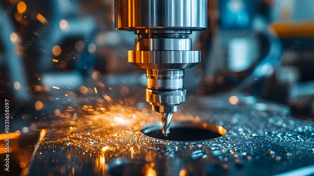 Metalworking Process on CNC Milling Machine with Flat End Mill Tool Metalworking Process on CNC Milling Machine with Flat End Mill Tool