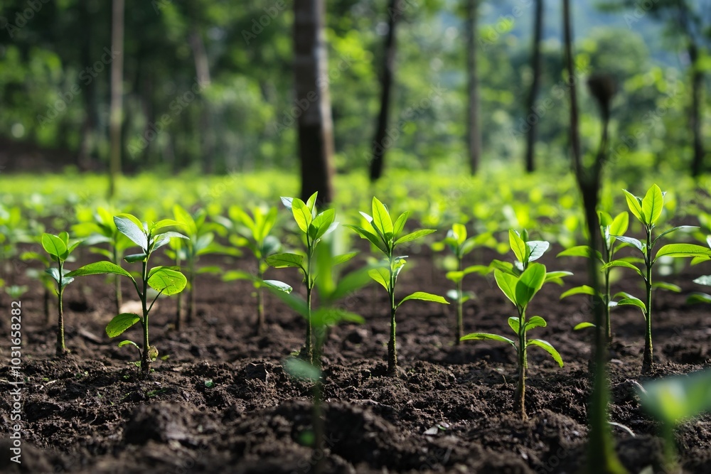New Saplings Growing in Reforested Area