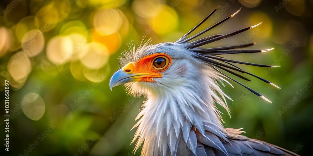 Fototapeta premium Stunning Portrait of a Secretary Bird in Natural Habitat