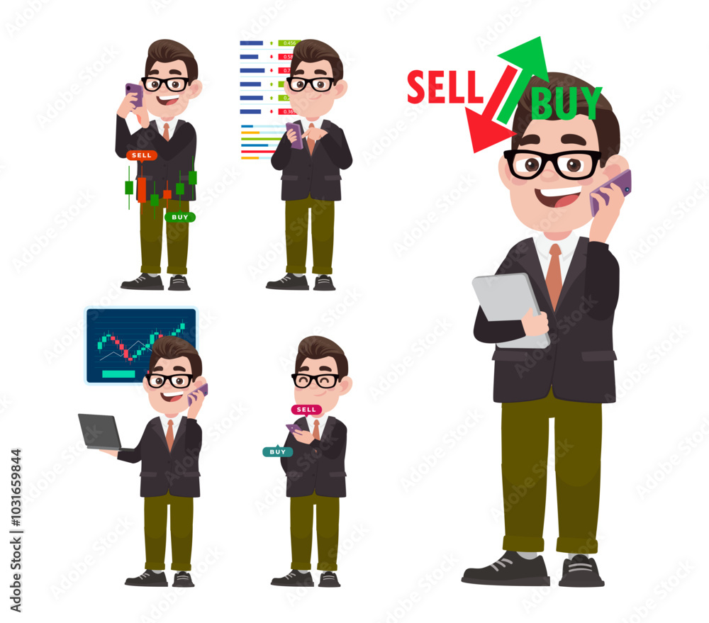 Stock market concept with people Stock market concept with people