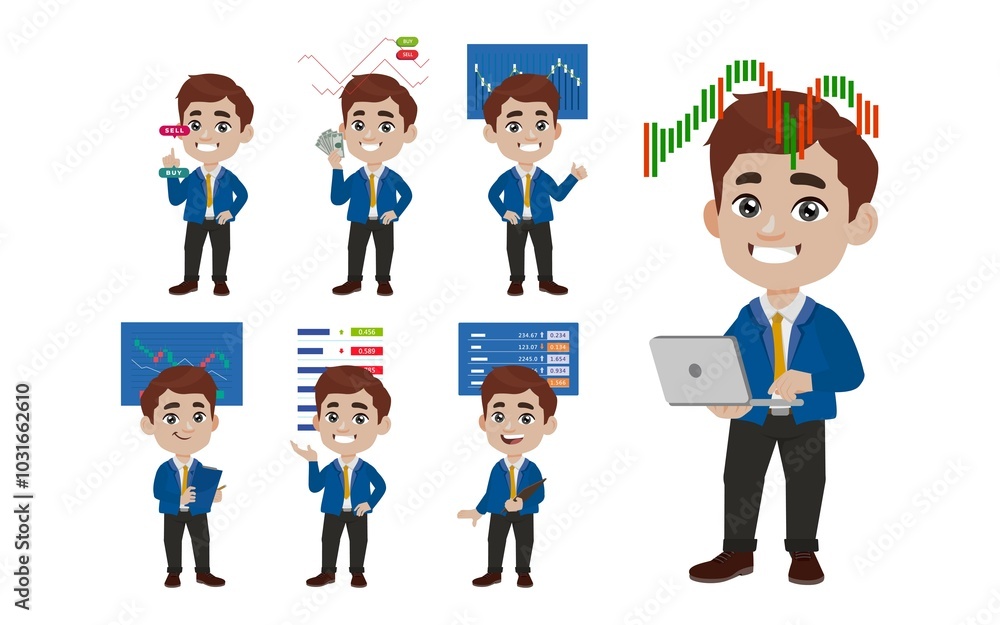 Stock market concept with people Stock market concept with people