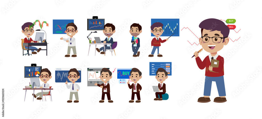 Stock market concept with people Stock market concept with people