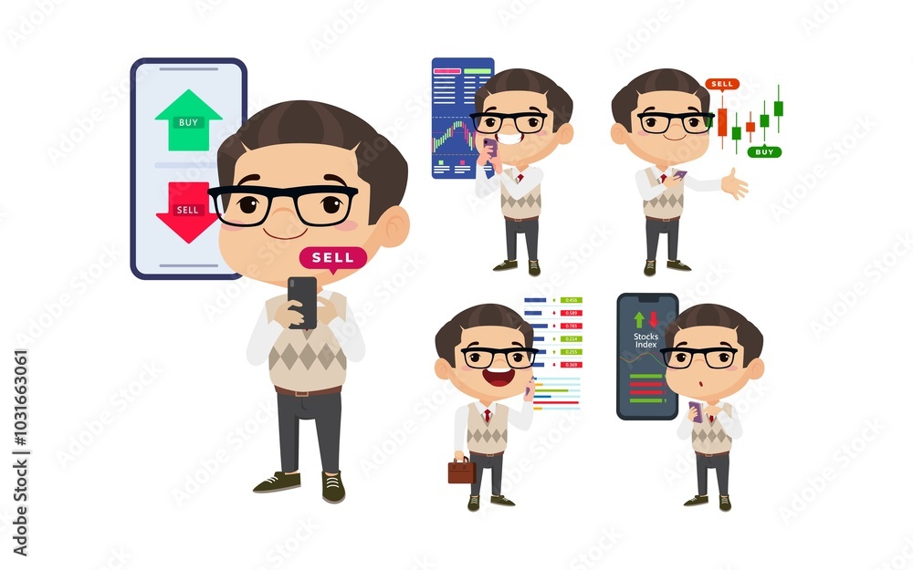 Stock market concept with people Stock market concept with people