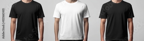 Classic men's tshirts in black and white, a timeless style essential photo