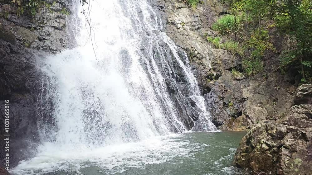Sarika Waterfall in Nakhon Nayok, Thailand. Medium Close Up Shot. Sarika Waterfall in Nakhon Nayok, Thailand. Medium Close Up Shot.