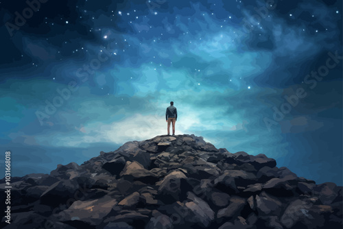 silhouettes of long exposure landscape