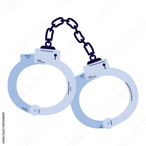 closed handcuffs police equipment