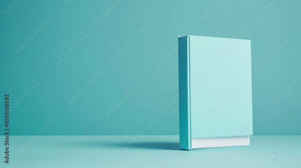 A Single Closed Teal Book on a Teal Surface A Single Closed Teal Book on a Teal Surface
