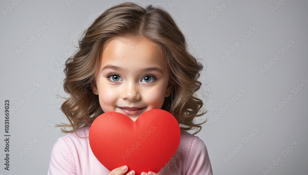 Joyful Innocence: A Portrait of Youthholding a Heart Joyful Innocence: A Portrait of Youthholding a Heart