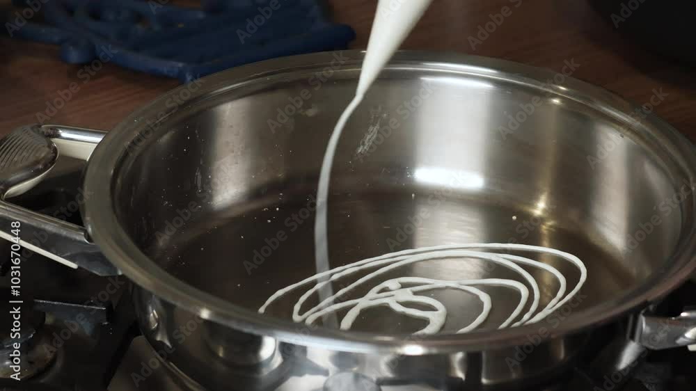 Process of making kataifi dough for dubai chocolate. Sweets and dessert. Handmade at home and hobbies. Process of making kataifi dough for dubai chocolate. Sweets and dessert. Handmade at home and hobbies.