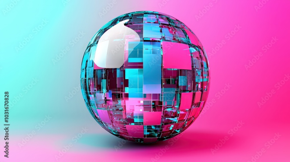 Abstract 3D Sphere with Futuristic Design and Vivid Colors Abstract 3D Sphere with Futuristic Design and Vivid Colors