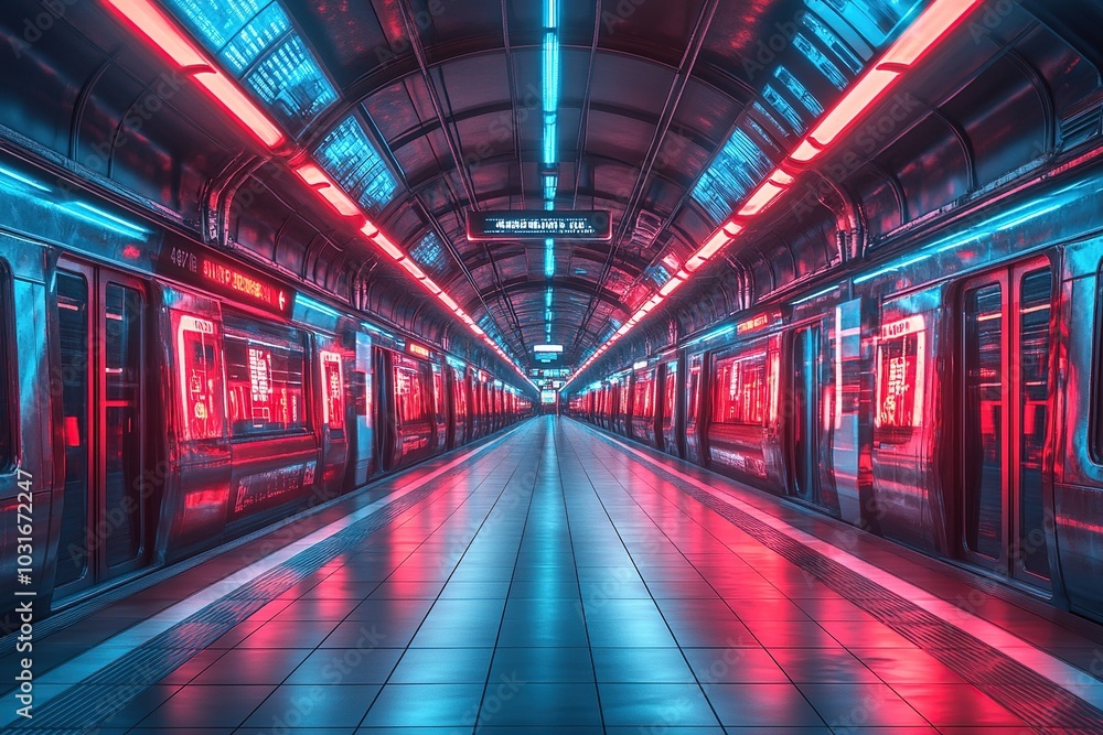 Neon Subway Platform Neon Subway Platform