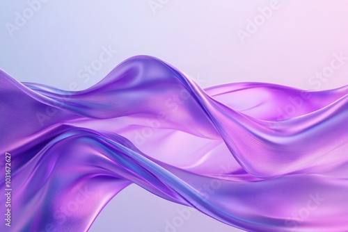 Purple flow gradient, wavy shapes, elegant curves, vibrant colors blending seamlessly, creating a dynamic and artistic composition.