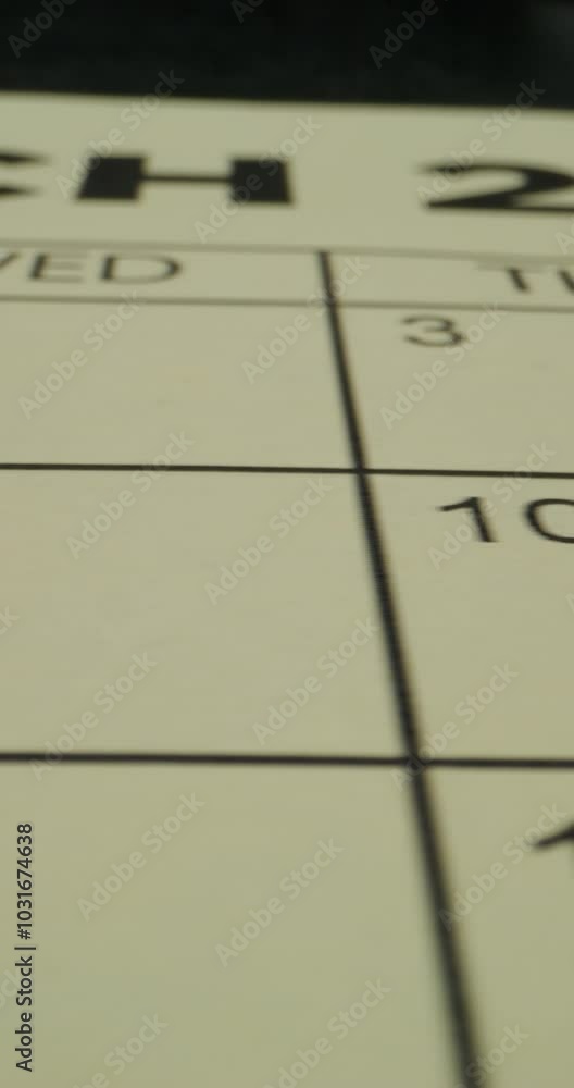 A schedule table with days of the week and numbers. One of the dates is crossed out with a red cross. Close-up A schedule table with days of the week and numbers. One of the dates is crossed out with a red cross. Close-up