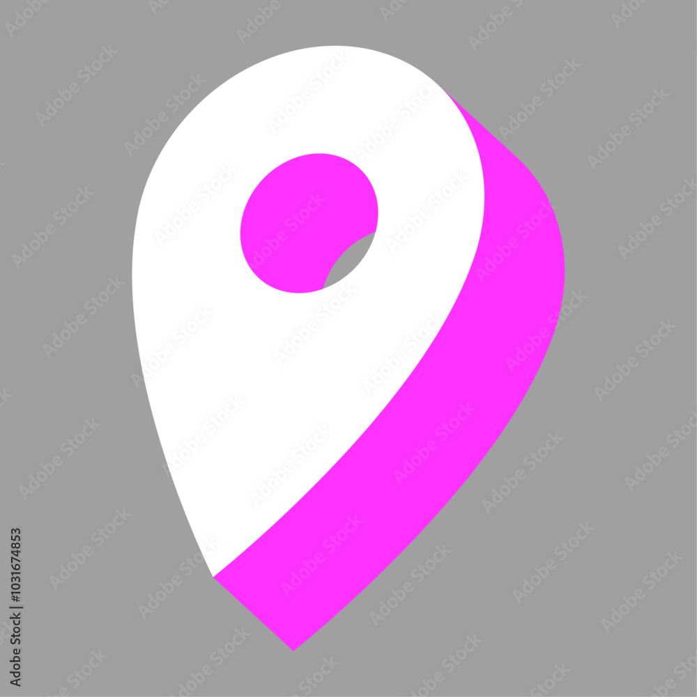 Pin pointer location illustration on gray background Pin pointer location illustration on gray background