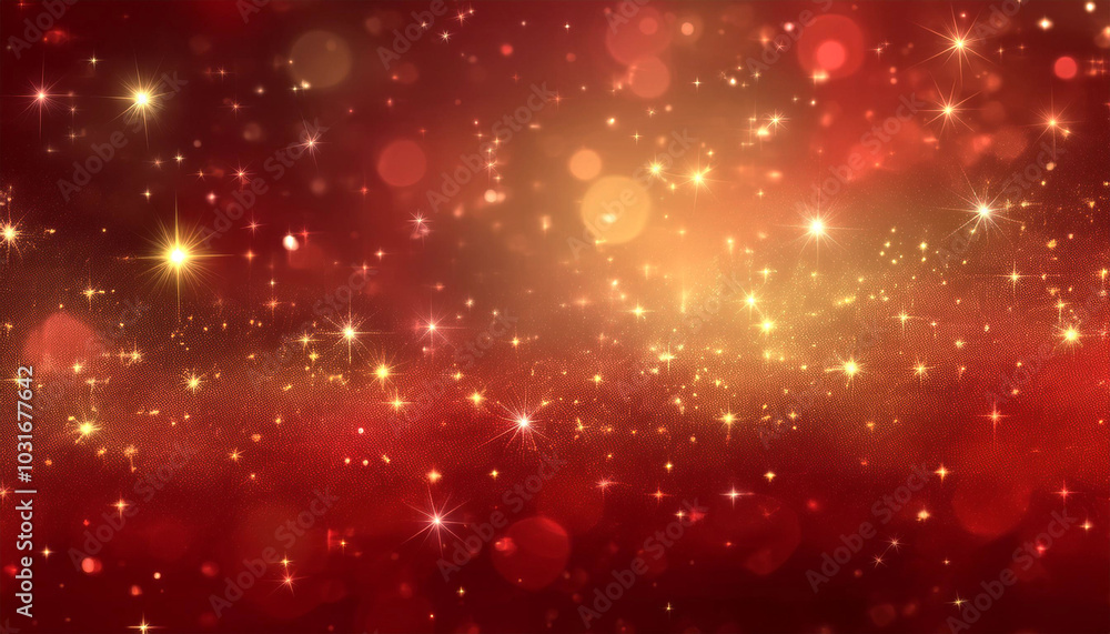 Obraz premium 幻想的でキラキラした赤の抽象的背景