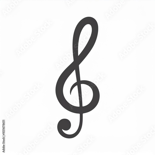 treble clef isolated on white background