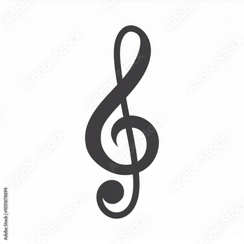 treble clef isolated on white background