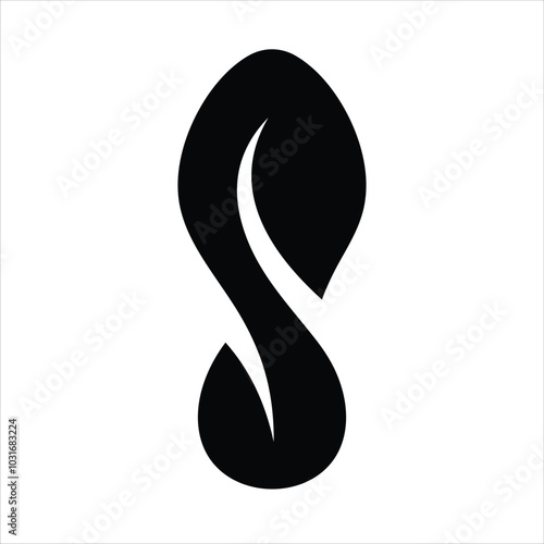 Initial S with Shape Shoe Toe Abstract Logo Design