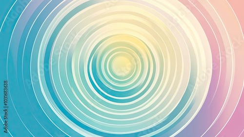 Abstract Concentric Circle Pattern with Pastel Hues