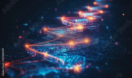 A digital transformation roadmap with key milestones and objectives, highlighting the process of integrating technology into traditional business models, Digital transformation strategy, Generative AI