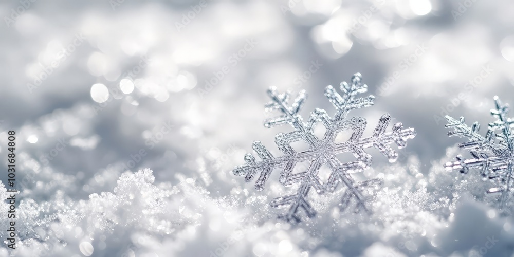A Delicate Snowflake in Winter's Embrace. A Delicate Snowflake in Winter's Embrace.