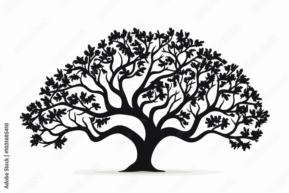 vector silhouette set of tree vector silhouette set of tree