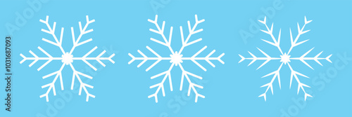 Blue and white Snowflakes icon set. Black snowflake. Snowflakes template. Snowflake winter. Snowflakes icons. Snowflake vector icon in eps 10.