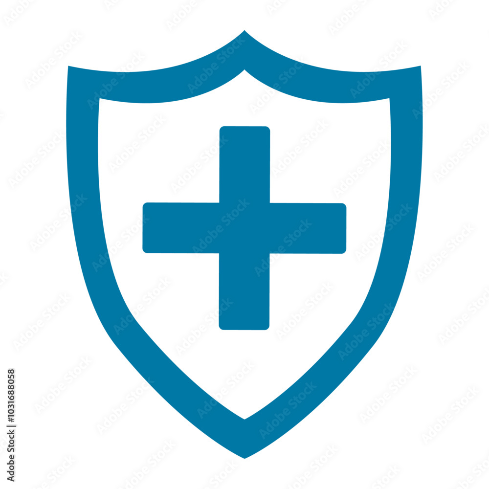 Immune system medical shield icon in trendy flat style design Immune system medical shield icon in trendy flat style design